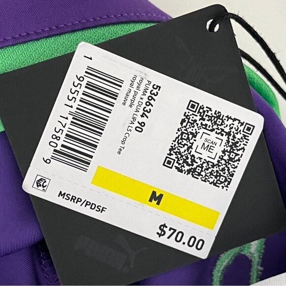 NWT PUMA X DUA LIPAColour Block Long Sleeve Top size M - Picture 6 of 6